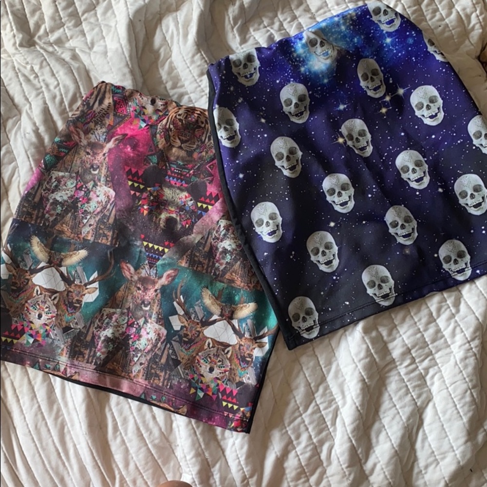 2 printed skirts